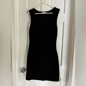 Black ribbed Calvin Klein stretch sheath dress 12